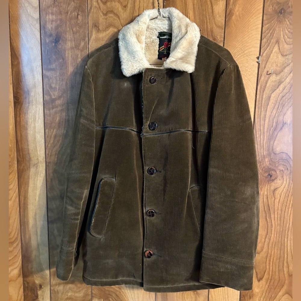 Heavy Weight Men’s Corduroy Faux Fur Lined Jacket